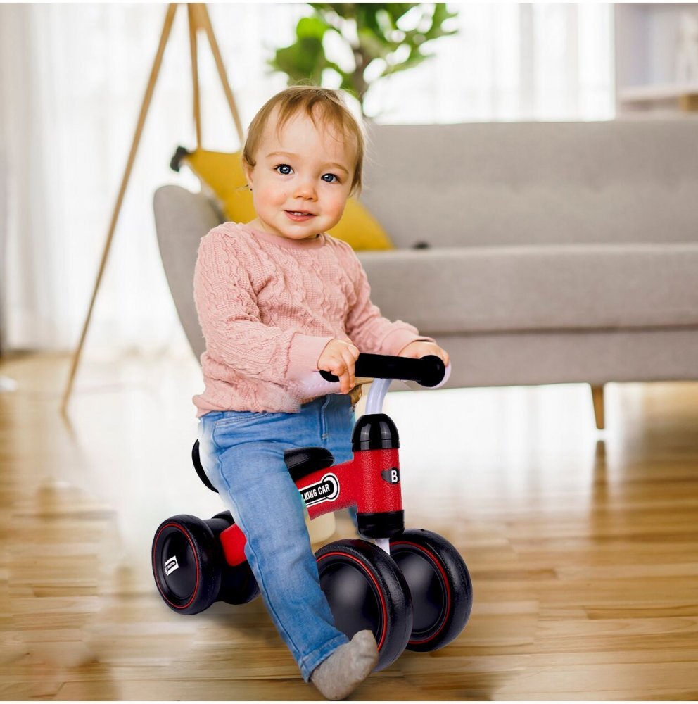 MalPlay Vehicul fara pedale pentru copii cu Saua moale si ergonomica Manere antiderapante greutate 1.75 kg dimensiune 35.5 x 18 x 49 Grow Future Baby Walker Red