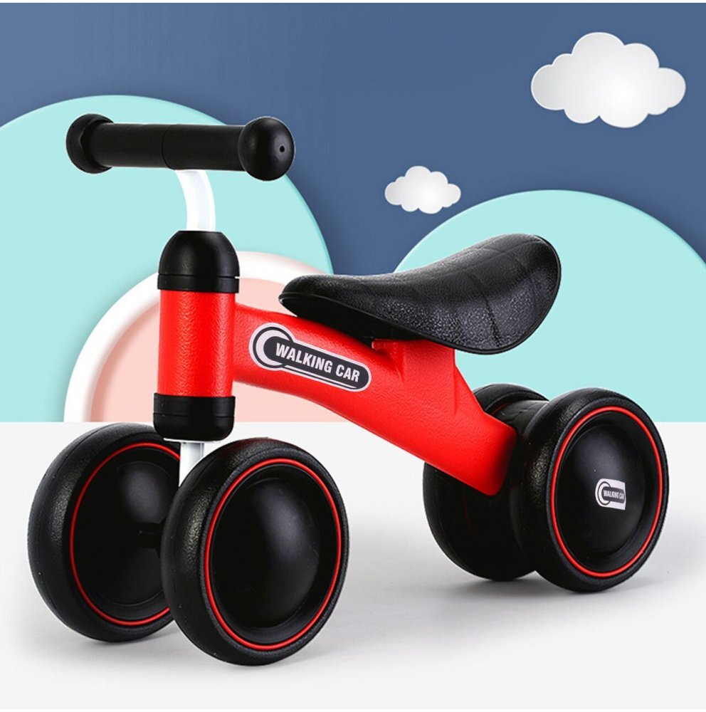 MalPlay Vehicul fara pedale pentru copii cu Saua moale si ergonomica Manere antiderapante greutate 1.75 kg dimensiune 35.5 x 18 x 49 Grow Future Baby Walker Red