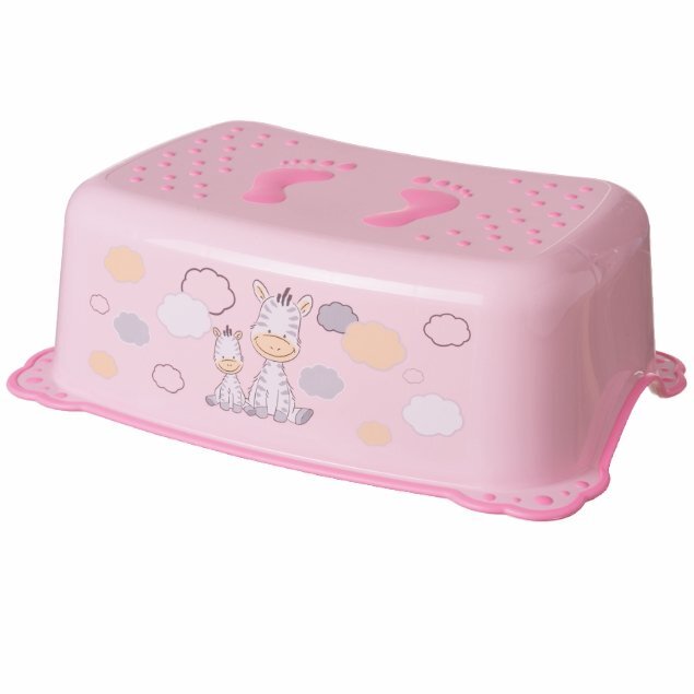 Maltex Baby Inaltator baie antiderapant Zebra Light Pink