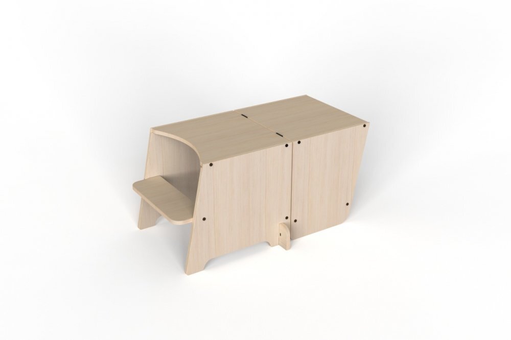 MamaToyz Turn de invatare multifunctional Kule Bend Natur utilizabil ca masa sau platforma de joaca