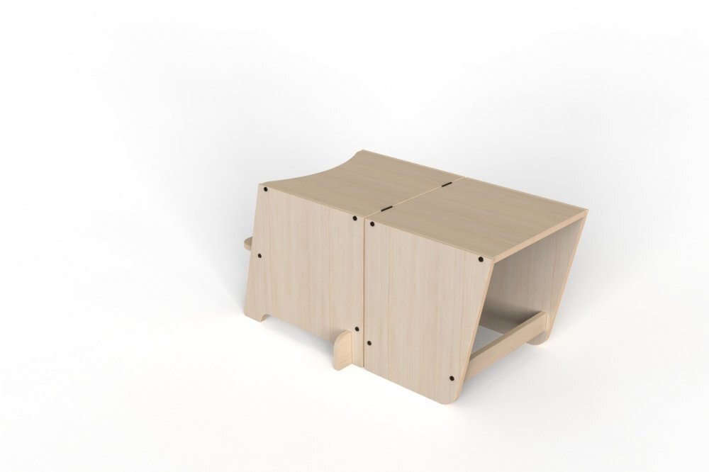 MamaToyz Turn de invatare multifunctional Kule Bend Natur utilizabil ca masa sau platforma de joaca