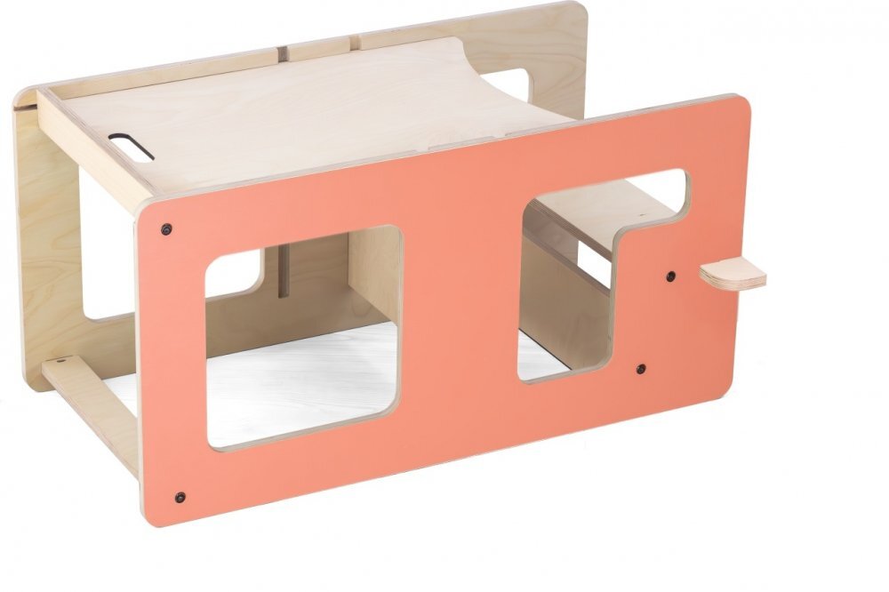 MamaToyz Turn de invatare multifunctional Kule Flip Roz utilizabila ca masa sau platforma de joaca