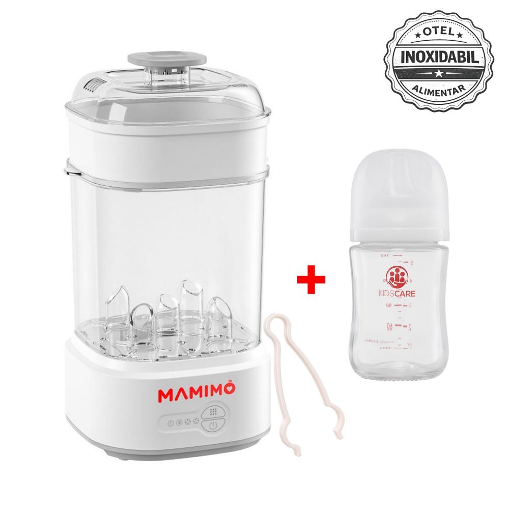 Mamimo Sterilizator electric cu aburi si functie uscare BSD2005 5 biberoane sterilizare rapida biberon sticla cadou