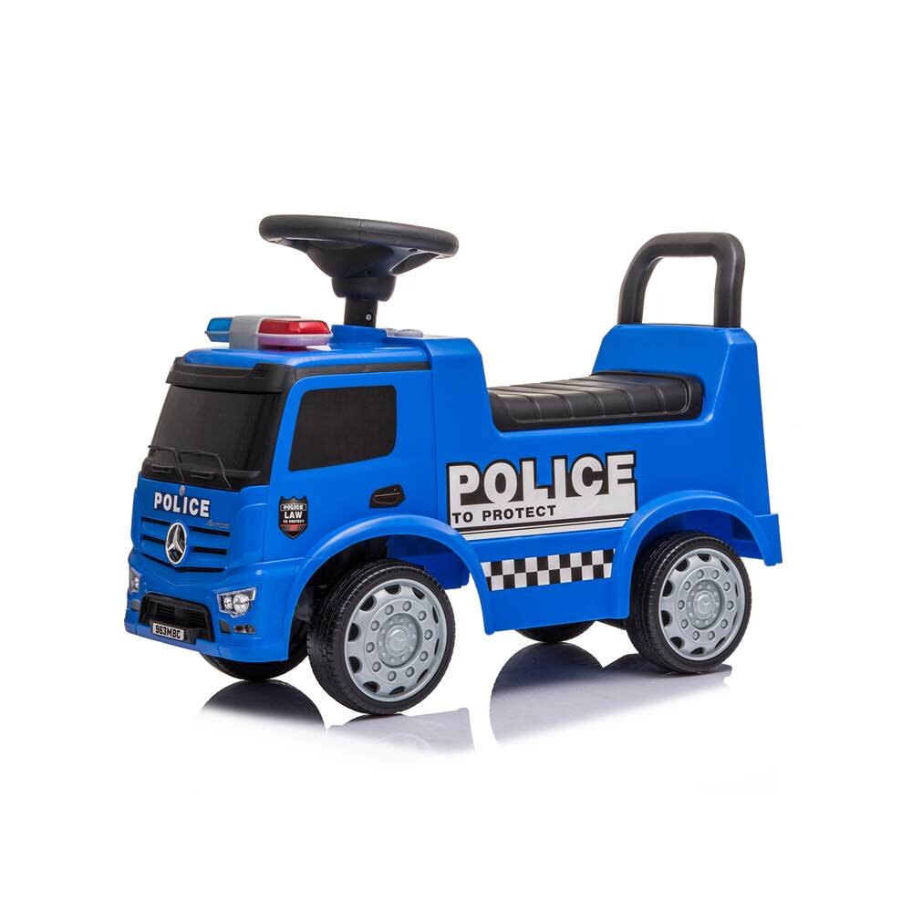 Mandelli Masinuta pentru copii fara pedale Mercedes Politia recomandata copiilor intre 1 -3 ani spatiu de depozitare sub scaun sunete si lumini greutatea maxima admisa 25 kg