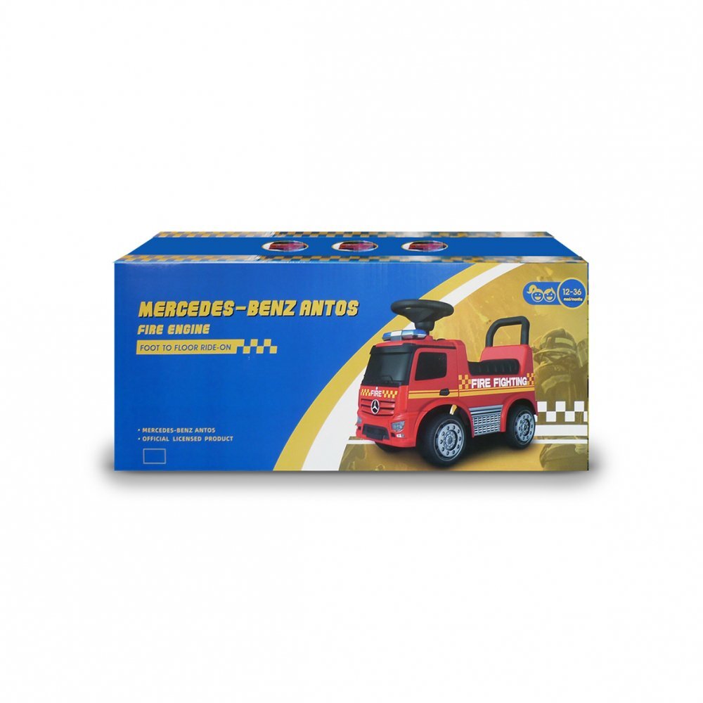 Mandelli Masinuta pentru copii fara pedale Mercedes Pompieri recomandata copiilor intre 1 -3 ani spatiu de depozitare sub scaun sunete si lumini greutatea maxima admisa 25 kg