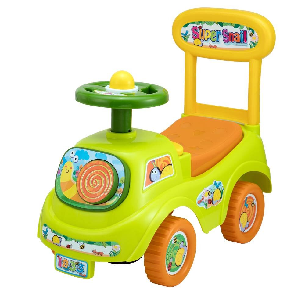 Mandelli Ride-On pentru copii fara pedale verde actionat cu picioarele recoamndat copiilor intre 1 si 3 ani spatiu de depozitare sub scaun