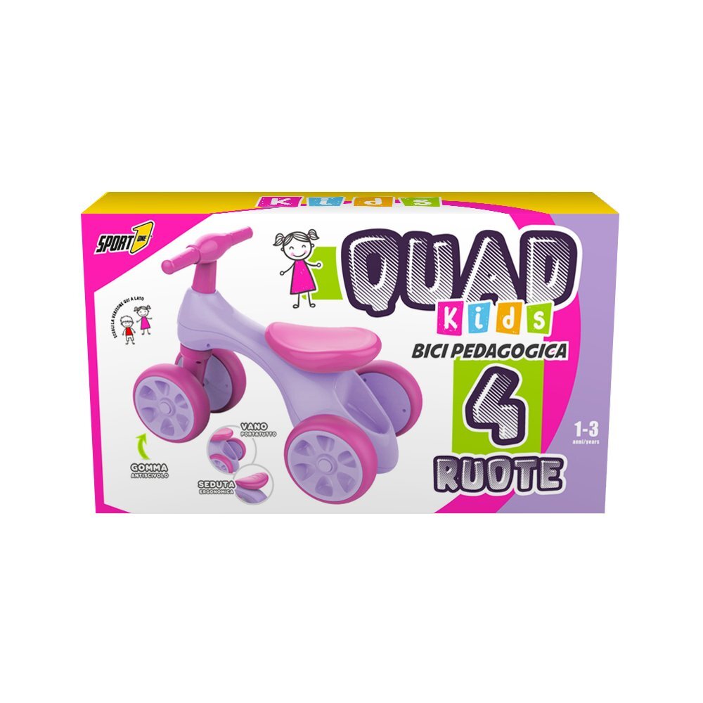 Mandelli Ride-On vehicul pedagogic Quad mov cu roti cauciucate compartiment de depozitare greutate maxim admisa 20 kg