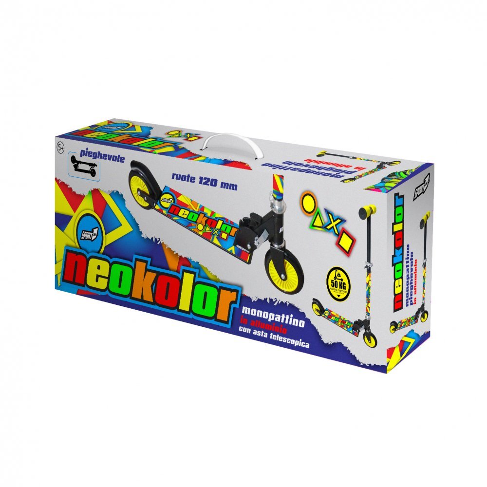 Mandelli Trotineta Neokolor negru cadru din aluminiu ghidon reglabil greutate admisa 50 kg