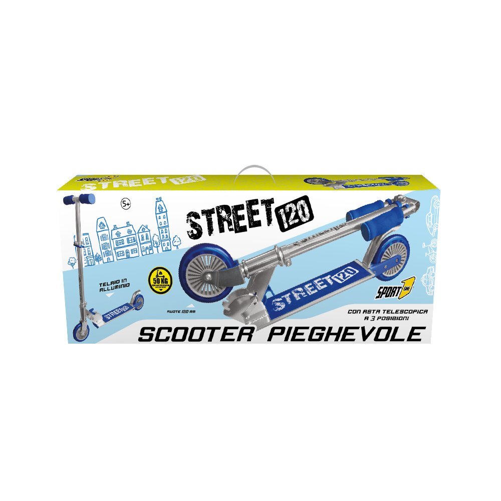 Mandelli Trotineta Street bleu cadru din aluminiu ghidon reglabil greutate admisa 50 kg