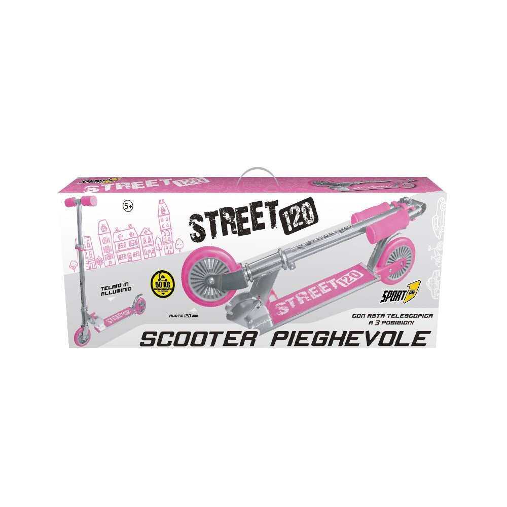 Mandelli Trotineta Street roz cadru din aluminiu ghidon reglabil greutate admisa 50 kg