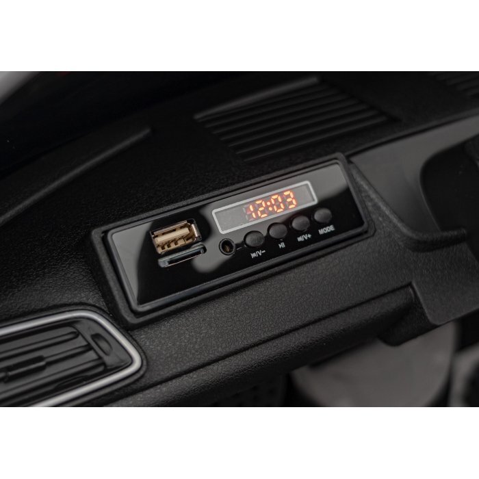 Maserati Masinuta electrica pentru copii Ghibli negru 60W cu telecomanda pornire lenta lumini suspensii panou audio scaun piele si roti din spuma Eva