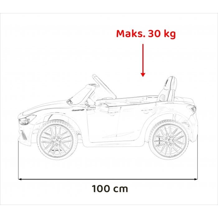Maserati Masinuta electrica pentru copii Ghibli rosu 60W cu telecomanda pornire lenta lumini suspensii panou audio scaun piele si roti din spuma Eva