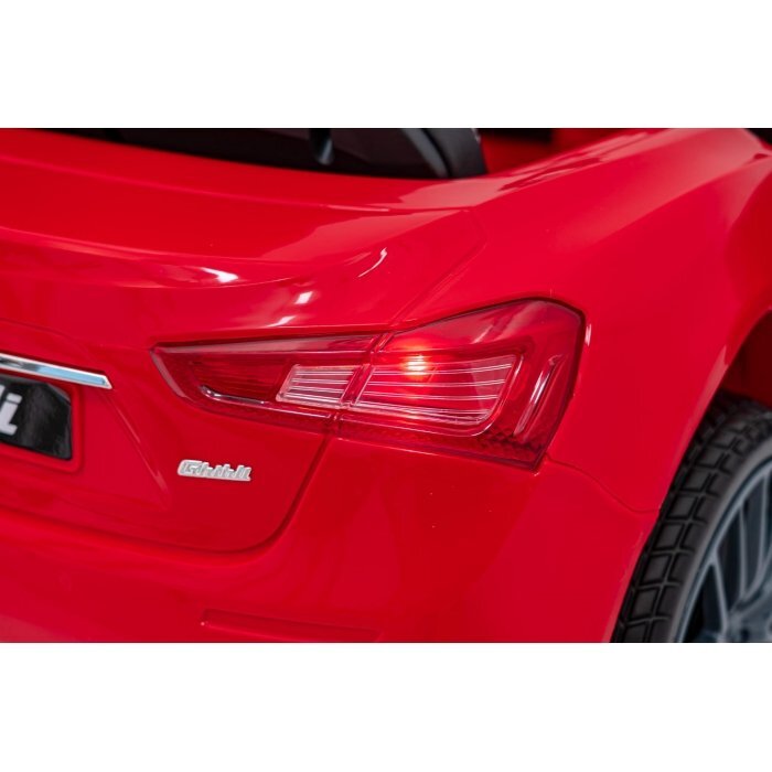 Maserati Masinuta electrica pentru copii Ghibli rosu 60W cu telecomanda pornire lenta lumini suspensii panou audio scaun piele si roti din spuma Eva