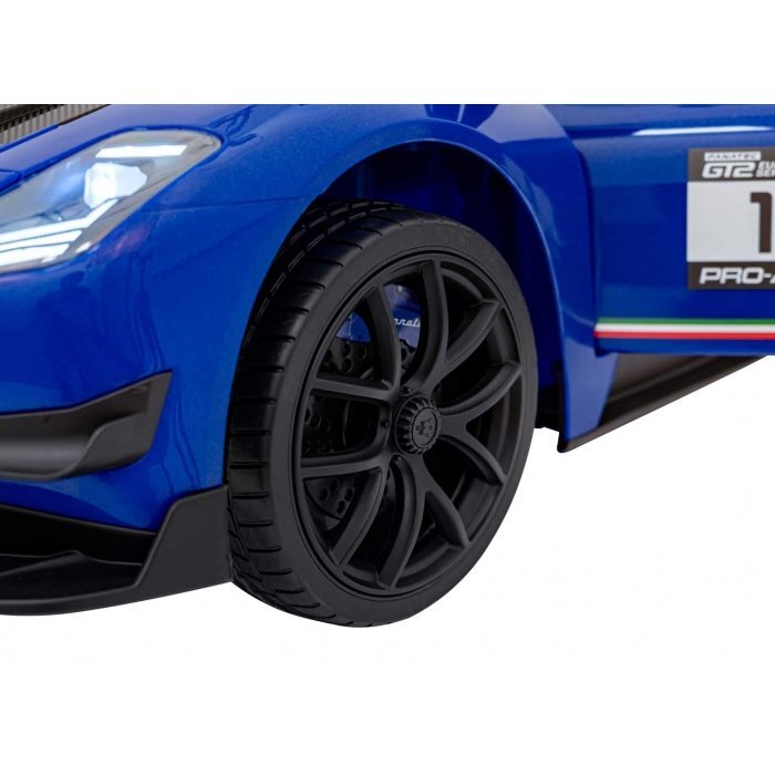 Maserati Masinuta electrica pentru copii MC20 GT2 albastru 110W cu telecomanda pornire lenta suspensii panou audio scaun piele si roti din spuma Eva