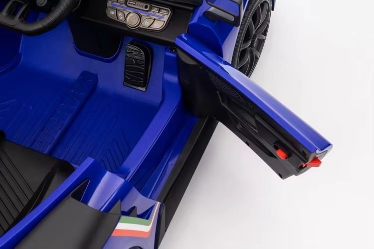 Maserati Masinuta electrica pentru copii MC20 GT2 Blue 300W cu echipare Premium si licenta pornire la buton scaun din piele slow start lumini suspensii roti din spuma Eva si scaun piele