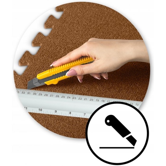 Massido Salteluta de joaca multifunctionala tip puzzle 180 x 120 cm 650102 Maro