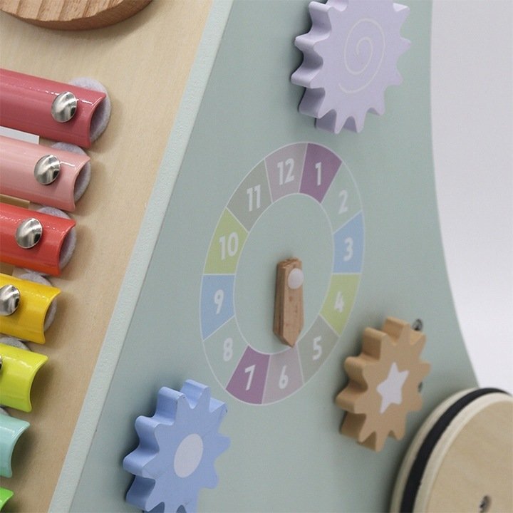 Matadi Antepremergator cu activitati educative din lemn Blue
