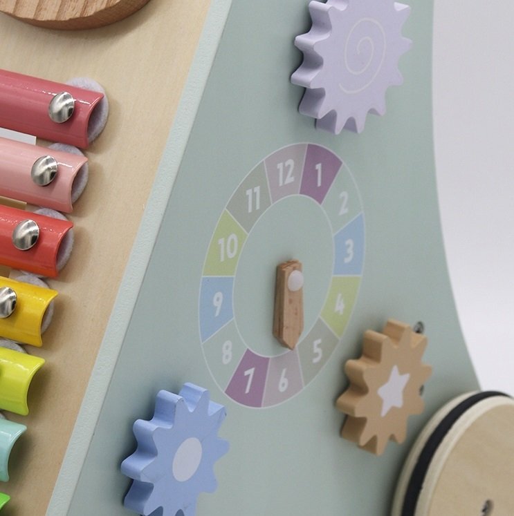 Matadi Antepremergator cu activitati educative din lemn Blue
