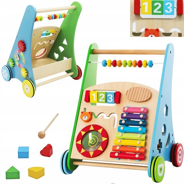 Matadi Antepremergator cu activitati educative din lemn Multicolor