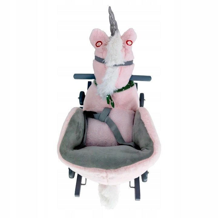 Matadi Calut balansoar interactiv pentru copii prevazut cu roti spatar si efecte sonore realiste realizat din plus pink unicorn dimensiune 65 x 50 x 36cm