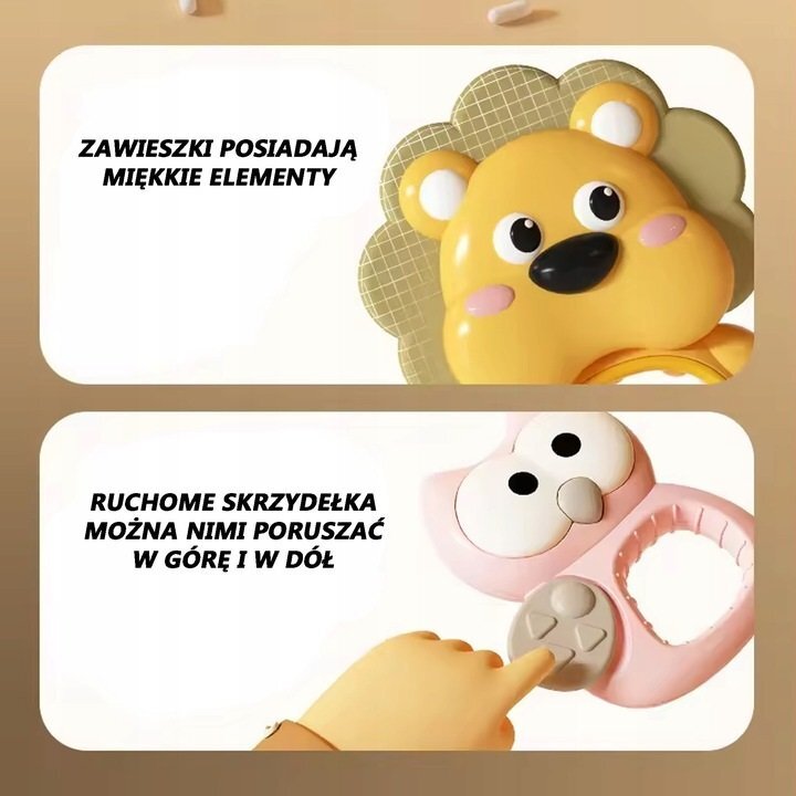 Matadi Carusel muzical pentru bebelusi cu telecomanda si proiector Pinguin Grey