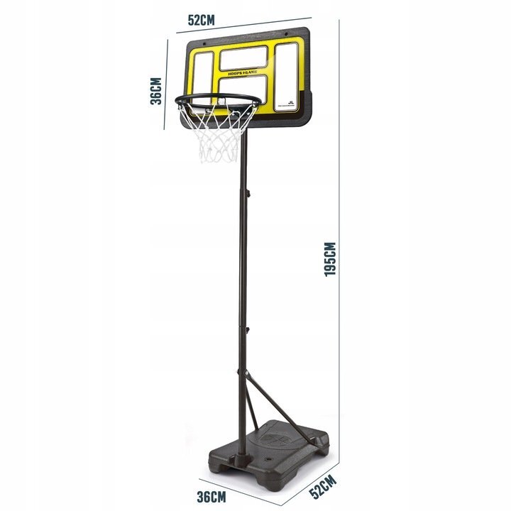 Matadi Cos de baschet interiorexterior reglabil 195cm Premium cu minge si pompa incluse