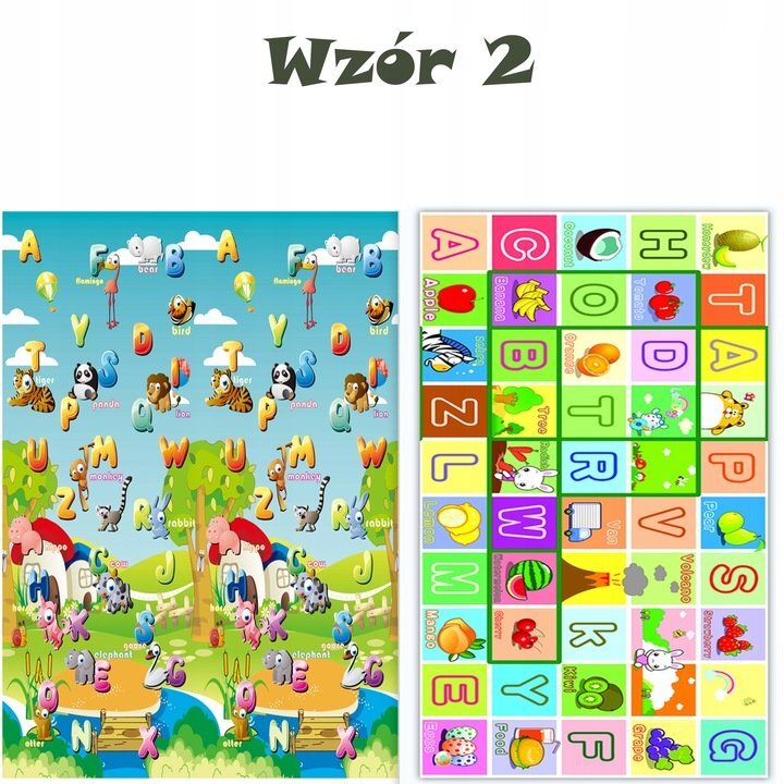 Matadi Covor din spuma pliabil cu doua fete 200x180 cm Farm Animals