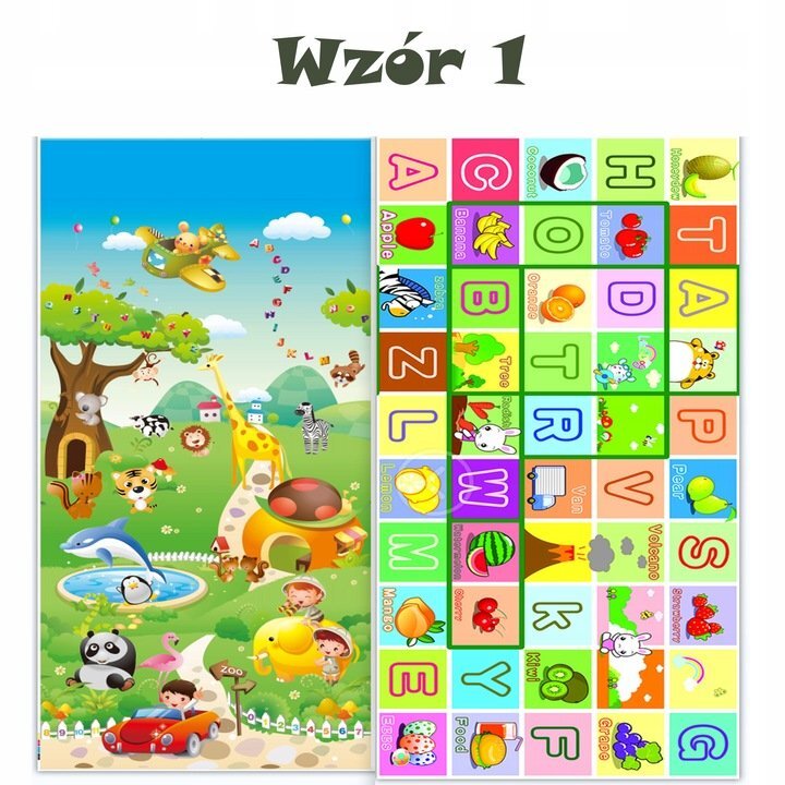 Matadi Covor din spuma pliabil cu doua fete 200x180 cm Zoo Animals