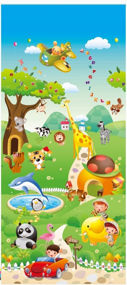 Matadi Covor din spuma pliabil cu doua fete 200x180 cm Zoo Animals