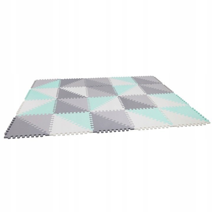 Matadi Covor multifunctional din spuma EVA tip puzzle GreyTurquoise 170x140x1 cm cu 60 elementeprotectie termoizolantacuratare usoarapiese interconectabilegeanta depozitare inclusa