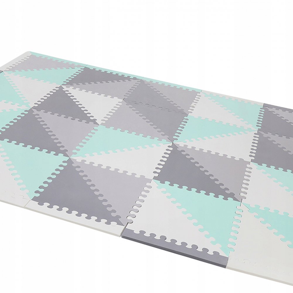 Matadi Covor multifunctional din spuma EVA tip puzzle GreyTurquoise 170x140x1 cm cu 60 elementeprotectie termoizolantacuratare usoarapiese interconectabilegeanta depozitare inclusa