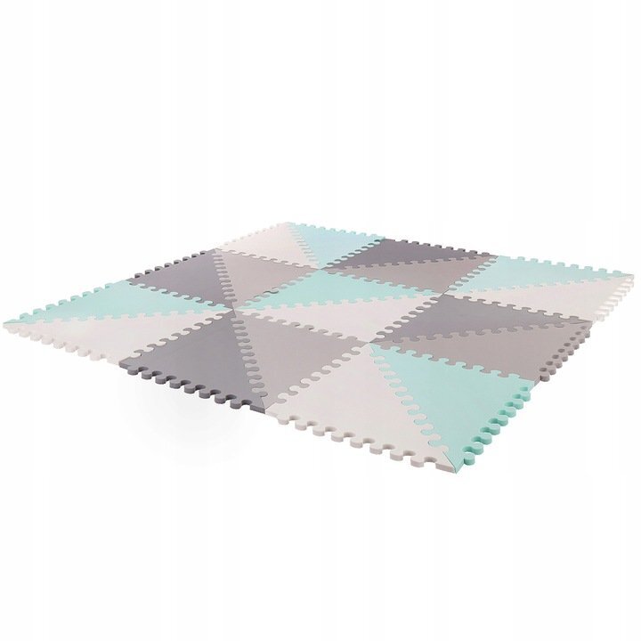 Matadi Covor multifunctional din spuma EVA tip puzzle GreyTurquoise 170x140x1 cm cu 60 elementeprotectie termoizolantacuratare usoarapiese interconectabilegeanta depozitare inclusa