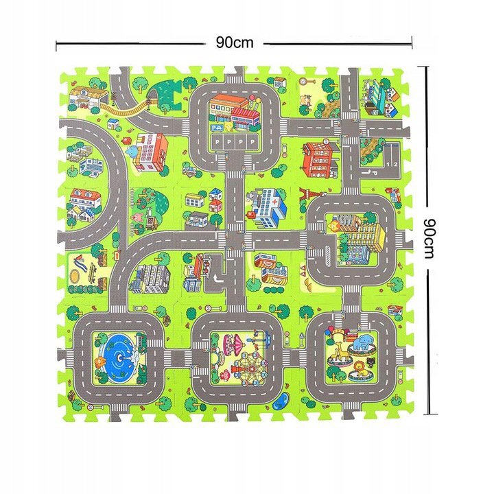 Matadi Covor puzzle din spuma EVA 90x90cm City Circuit