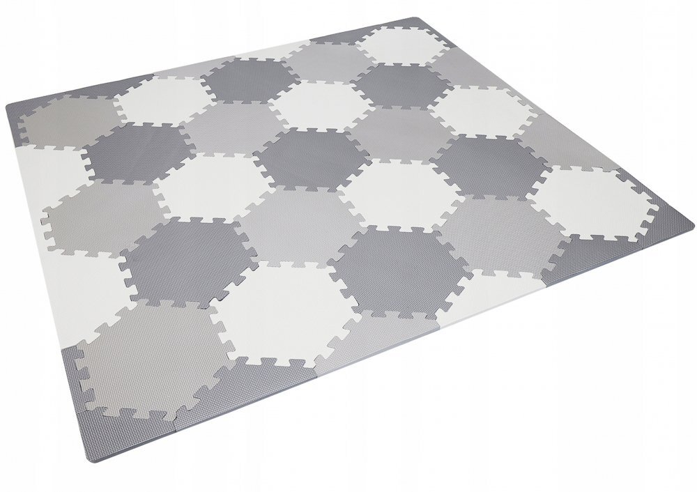 Matadi Covor puzzle din spuma EVA cu 43 elemente 150x130X1.2 cm Hexagonal Grey