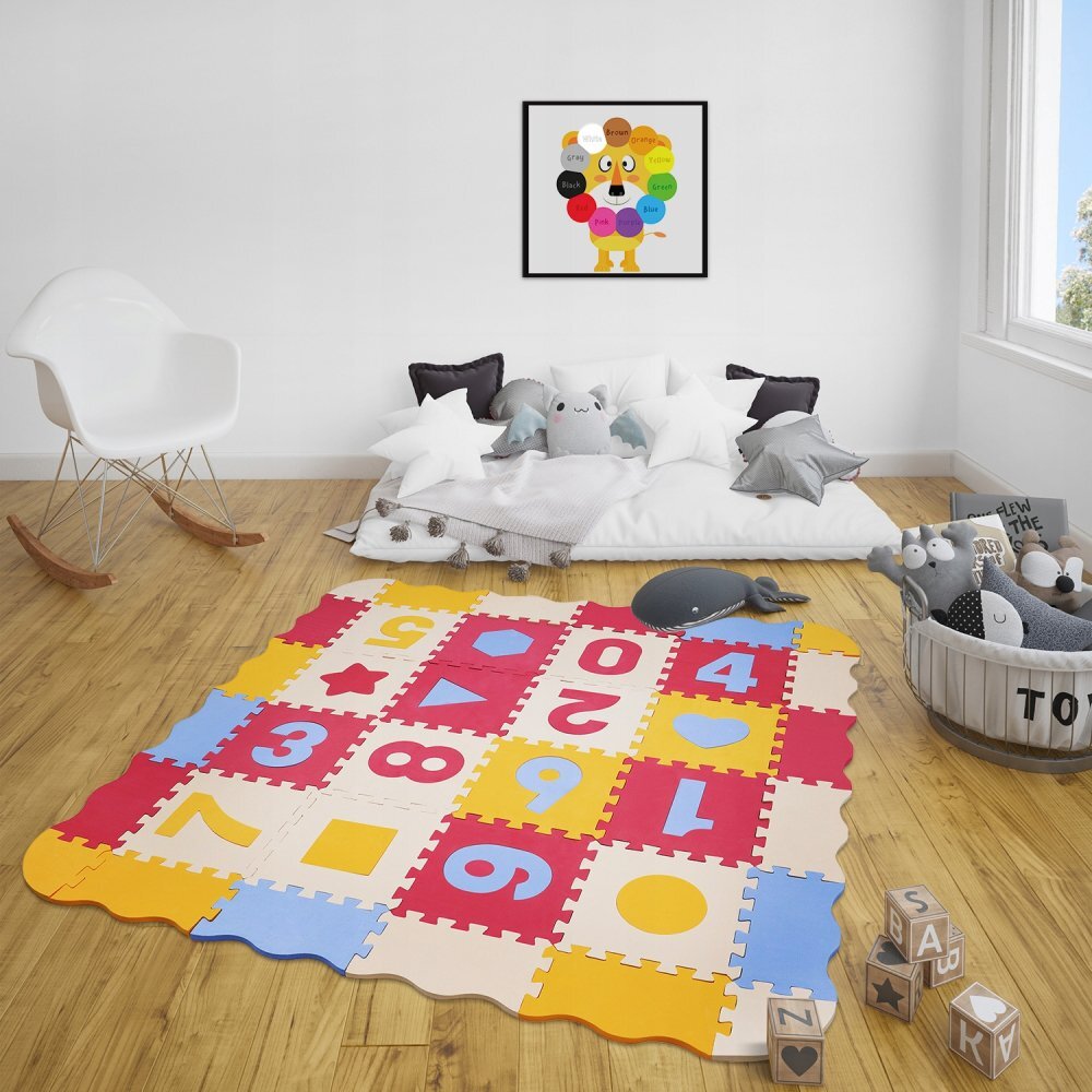 Matadi Covor puzzle multifunctional din spuma EVA cu 36 elemente 142x142x1.4 cm Numbers