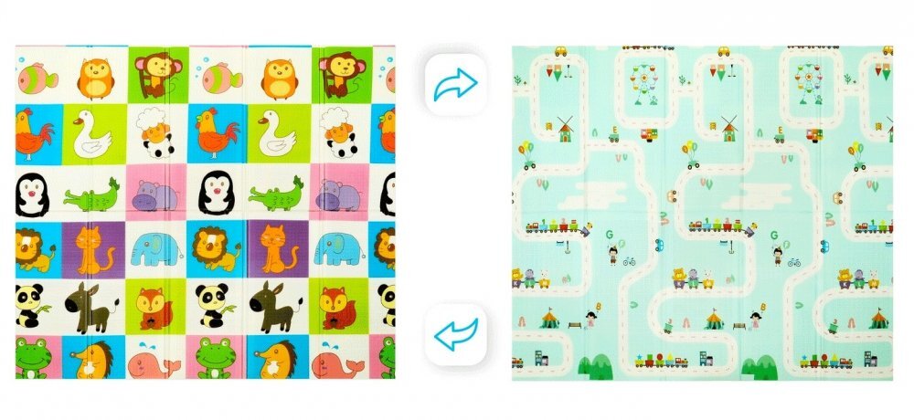 Matadi Covoras educational din spuma XPE cu doua fete 180x200 cm Animals Road