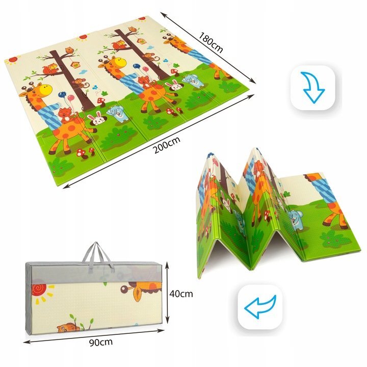 Matadi Covoras educational din spuma XPE cu doua fete 180x200 cm City Animals