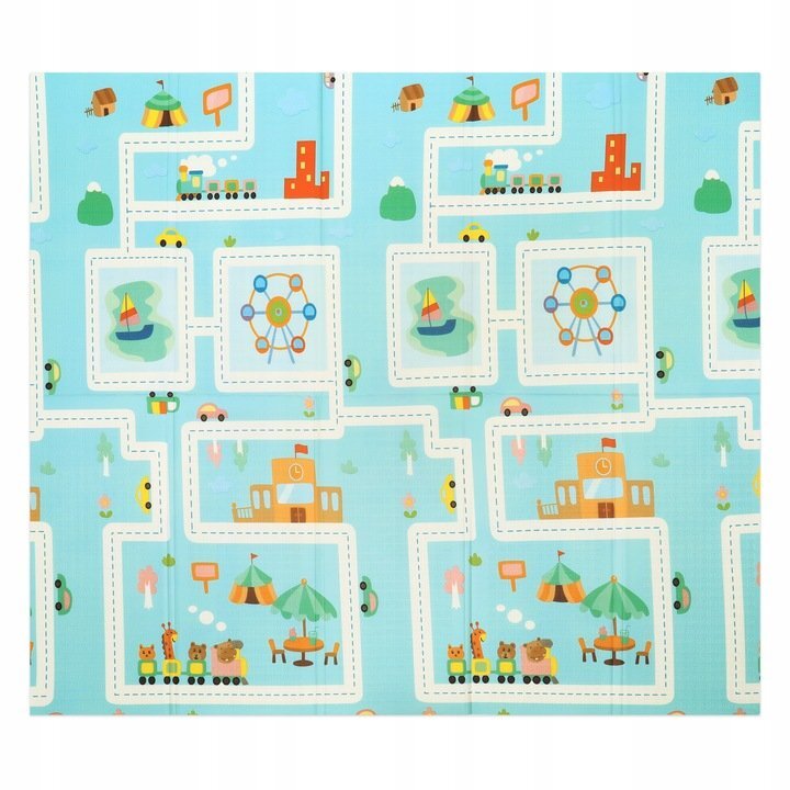 Matadi Covoras educational din spuma XPE cu doua fete 180x200 cm City Animals