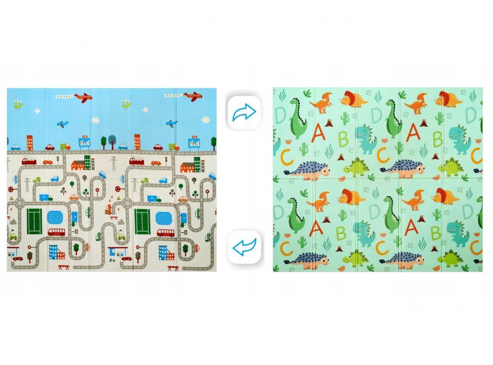 Matadi Covoras educational din spuma XPE cu doua fete 180x200 cm Dino Road