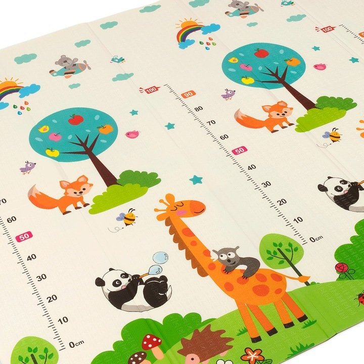 Matadi Covoras educational din spuma XPE cu doua fete 180x200 cm GirafeUrsuleti plus