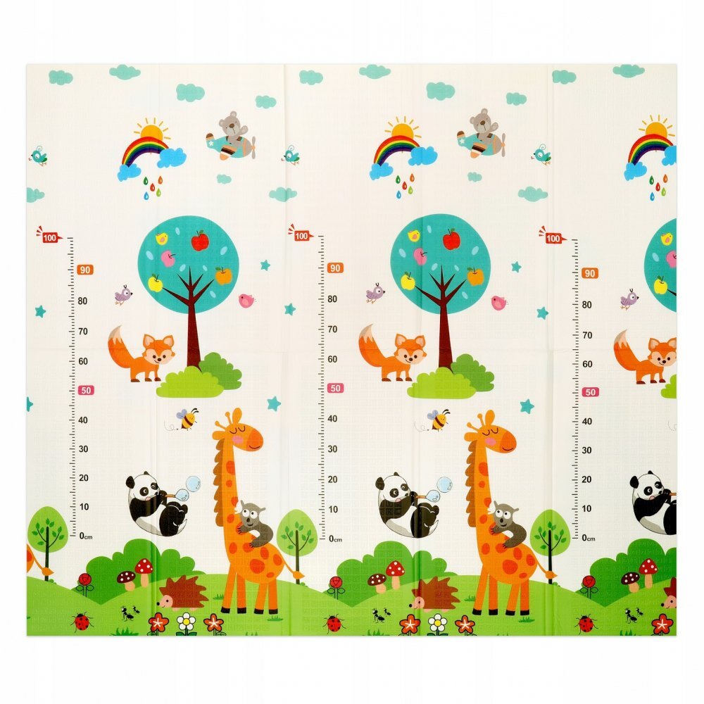 Matadi Covoras educational din spuma XPE cu doua fete 180x200 cm GirafeUrsuleti plus