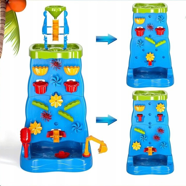 Matadi Joc 2 in 1 pentru copii cu Perete de apa si Cascada structura dubla angrenaje rotative si atractii multiple inaltime de 92 cm
