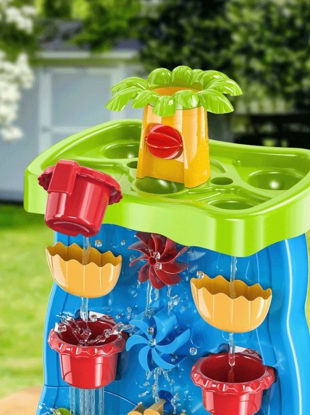 Matadi Joc 2 in 1 pentru copii cu Perete de apa si Cascada structura dubla angrenaje rotative si atractii multiple inaltime de 92 cm