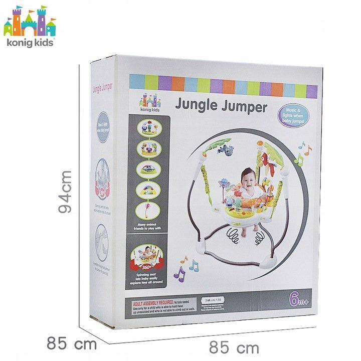 Matadi Jumper interactiv pentru copii Green cu efecte sonore si luminoase sezut rotativ 360 masuta educationala