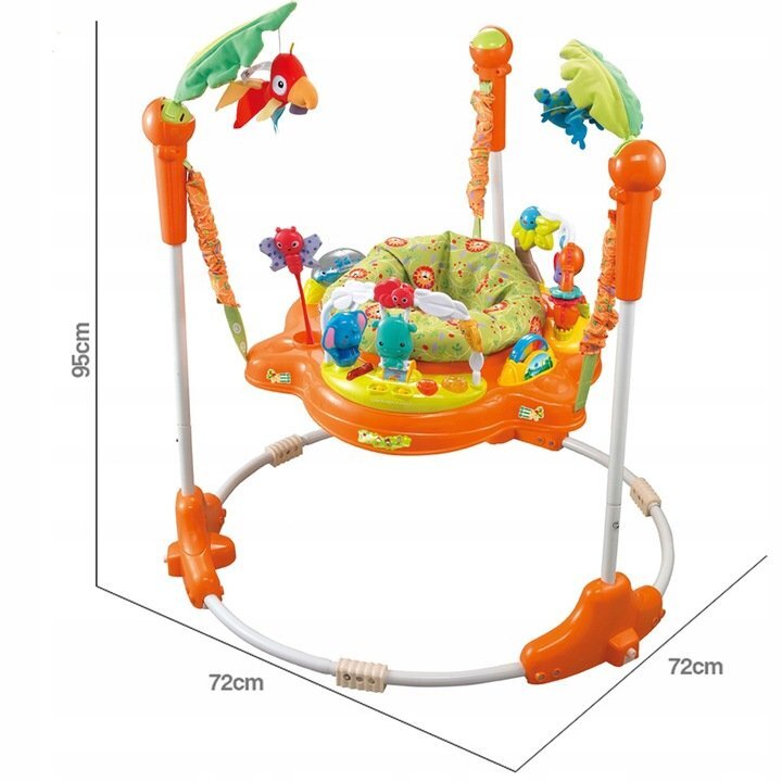 Matadi Jumper interactiv pentru copii Orange cu lumini si sunete sezut rotativ 360 inaltime ajustabila dimensiune 95 x 72 x 72 cm