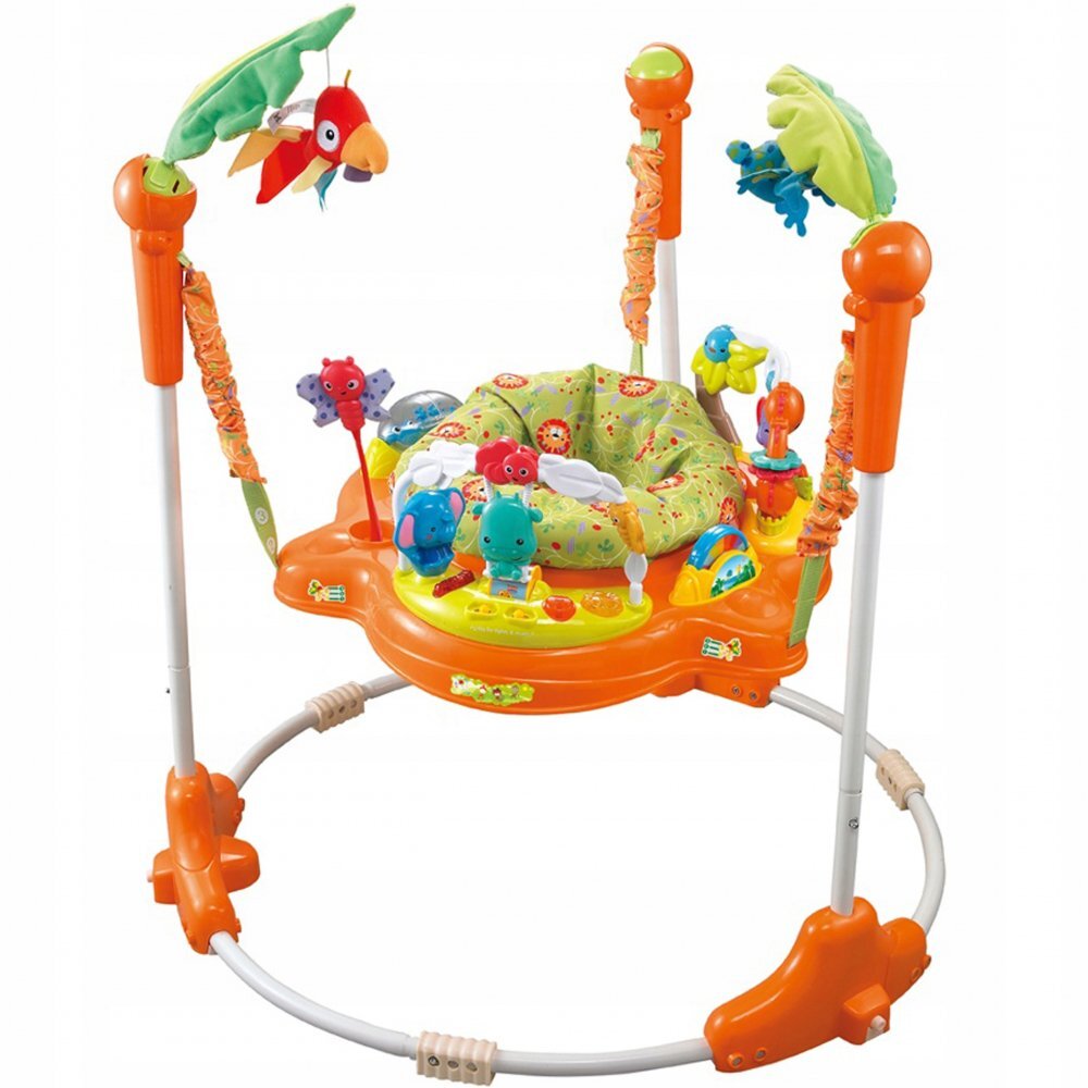 Matadi Jumper interactiv pentru copii Orange cu lumini si sunete sezut rotativ 360 inaltime ajustabila dimensiune 95 x 72 x 72 cm