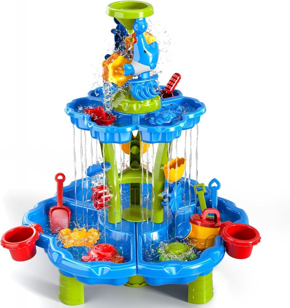 Matadi Masa activitati pentru apa si nisip cu accesorii incluse6 cuvemoara de apamargini rotunjitedimensiune 60x60x73 cm