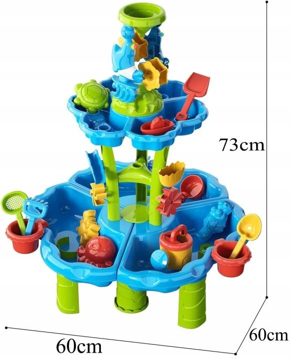 Matadi Masa activitati pentru apa si nisip cu accesorii incluse6 cuvemoara de apamargini rotunjitedimensiune 60x60x73 cm