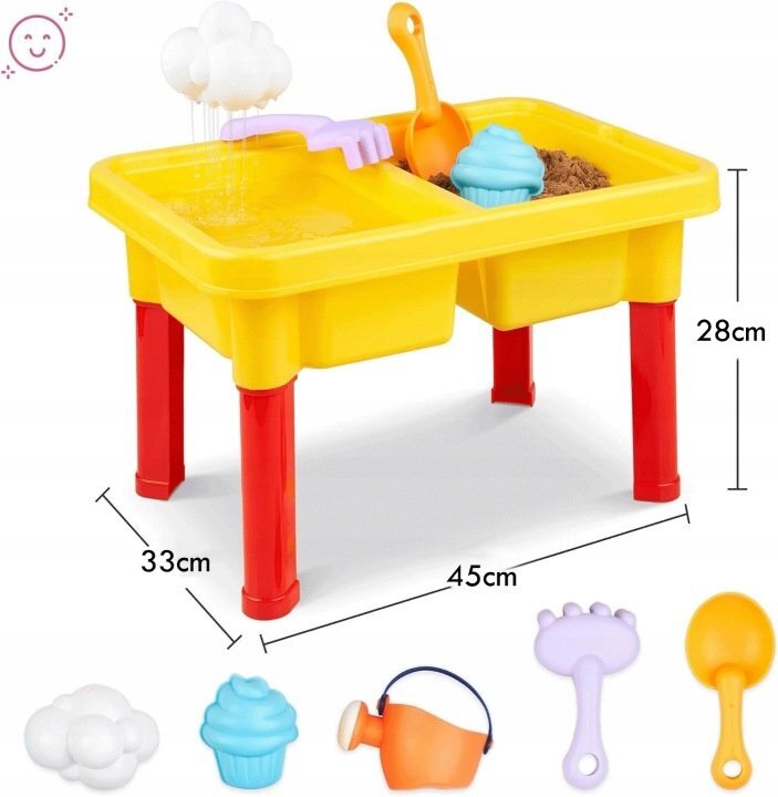 Matadi Masuta 2in1 de activitati cu apa si nisip capac si accesorii joaca incluse
