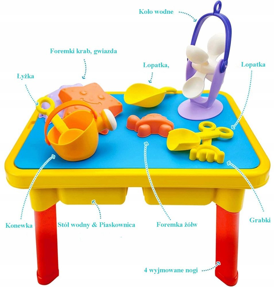 Matadi Masuta 2in1 de activitati cu apa si nisip capac si accesorii joaca incluse